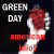 Animated contact sheet of a Green Day-themed buddy icon showing sequential frame changes with text and color variations over time.
