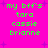 Bright pink background with purple starbursts and green pixelated text reading "my bff's tara cassie brianne" in two identical vertical