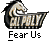 A static buddy icon featuring a pixelated horse head with the text "Fear Us" below it, alongside promotional text for badassbuddy.com on a gray background.