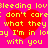 A static image with a bright pink background, red heart shapes, and yellow pixelated text repeating phrases.
