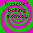 Four identical spiral patterns with alternating green and magenta colors, each containing the text 'baseket balling monkey' in dark brown pixelated font.