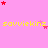 Pink background with yellow text 'savviekinz' repeated across three , scattered red and pink star shapes in various sizes