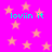 Bright pink background with scattered light orange stars and repeated cyan text 'loviiin it' in four locations.