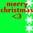 Green background with red text reading 'merry christmas' and '<3' symbols, white snowflakes arranged vertically and horizontally, animated snowflakes falling.