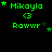 Green pixelated text and stars on black background with one gray rectangle, showing animation of star positions changing across frames.