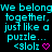 A static digital image displays cyan text on a black background with pink symbols beneath each text block.
