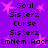 Purple background with pink star shapes and repeated black text in a pattern