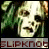 A 4-frame animated contact sheet showing a pixelated face with green hair and white skin, each frame displaying slightly different mouth positions beneath the text "SLIPKNOT" on a gray background.