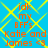 Blue background with yellow crisscross lines and orange text reading 'idk my BFFs Katie and James <3' repeated in a pattern