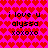 Pixelated pink background with red heart pattern and black text reading 'i love u alyssa xoxoxo' in four identical sections.
