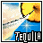 Animated contact sheet of a tequila-themed buddy icon showing frame-by-frame changes in text color and background brightness with lemon slices, blue liquid, and diagonal lines.