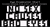 Static pixelated image with white numerals on black background arranged in three rows, each row containing four identical digit sequences.