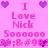Pixelated pink background with repeated text and heart symbols in purple and pink hues.
