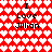 Red and white heart-patterned background with repeated text "I Love Jillian" in black pixelated font across four identical sections.