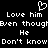 Pixelated black-and-white image with repeated text and a heart symbol, showing motion in the wordwall.