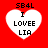 Four identical heart-shaped icons with red backgrounds and white hearts containing text, arranged in a