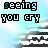 Animated sequence of pixelated text phrases over a light blue sky background with white clouds, each phrase changing in color and content across frames.
