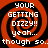 Four identical display a red and black spiral background with white text reading "YOUR GETTING DIZZY!! yeah... though so.." in pixelated font