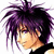 Two anime-style character portraits side-by-side: one with spiky purple hair and black clothing, the other with orange hair and light brown clothing.
