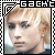 Pixelated portrait of a person with light hair and blue eyes, framed by black-and-white checkered border with 'GACHT' text at top.