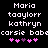 Pixelated text and heart symbols on a black background, with two identical side-by-side layouts showing name variations and heart arrangements.