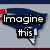 A pixelated New England Patriots logo with text overlays changing : 'Imagine this', 'On my shirt', and 'On sunday'