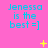 Cyan text reading "Jenessa is the best =]" on a pink background with yellow star-like symbols appearing and disappearing in different positions across frames.