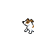 Pixelated dog animation showing sequential movement and defecation on gray background.