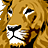 Pixelated close-up of a lion's face showing eyes, nose, mouth, and mane in brown, black, white, and red tones.