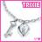 A 48x48 pixel animated buddy icon featuring a silver necklace with a diamond pendant, displayed in two sequential frames showing slight motion of the pendant and chain against a white background with pink borders.