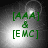 [AAA] & [EMC] text in green brackets on a grayscale gradient background with subtle light effects.