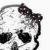Pixelated grayscale icon of a cow's head with black patches, dark eyes, and a curved horn on the right side.