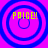 Four identical circular icons with blue concentric rings on a bright pink background, each displaying yellow text "PRICE!" in pixelated font.