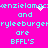 Pixelated cyan text on bright pink background with animated white sparkles, repeating 'xenzielamac xerleeburgen are BFFL's' in two