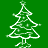Animated white Christmas tree outline on green background with gray lower-right corner, showing changes
