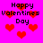 Pixelated pink background with red hearts and "Happy Valentines Day" text in black pixel font, showing animation changes across frames.