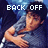 A pixelated image of a person in a gray shirt and dark cap, with text overlays changing across frames.