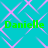 Cyan background with repeating light purple diamond lattice pattern and four identical green text instances of 'Danielle' in pixelated font.