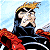 Pixelated character with blonde hair and black-and-red attire against a light blue background, next to green text reading 'Original Icons .com'.