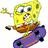 Yellow sponge character in multiple poses with a pink starfish, purple skateboard, and text reading 'Spongebob And Patrick FOREVER' on blue background.