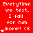 Red background with white pixelated text reading "Everytime we text, I fall for him more!! <3" and small white heart symbols scattered throughout.