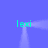 Blue background with four cyan "lexi" text labels and white light beams forming a square frame.