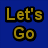 Blue background with yellow text 'Let's Go' on left, blue and white stylized letters 'PIT' on right.