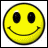 A 3x2 contact sheet of a yellow smiley face animation with text overlays, showing frame-by-frame changes in expression and visible text.