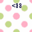 Pixelated icon with pink and green circles on white background, featuring dark blue <9> symbol in center.
