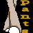 A 48x48 pixel animated buddy icon featuring a pair of light-colored pants with white feet, displayed in two frames showing slight motion differences against a black background with vertical text.