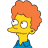 A contact sheet of six animated frames from a Simpsons Movie-themed AIM buddy icon featuring character and text elements with yellow, orange, blue, pink, and gray colors.