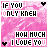 Animated contact sheet of a pink-themed buddy icon with text and heart symbols, showing frame-by-frame variations in pixelated text rendering.