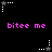 Pixelated animation with pink text and white star icons on black background, stars alternate between solid and outlined states.