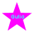 Four identical pink star-shaped icons with cyan text reading 'Gulia' centered on each star against a white background.